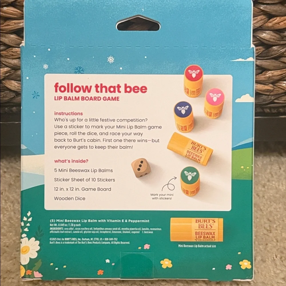 NWT Burt's Bees Follow That Bee Lip Balm Game